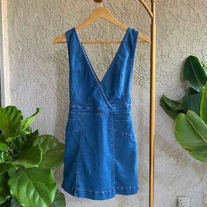 Free People denim mini dress XS